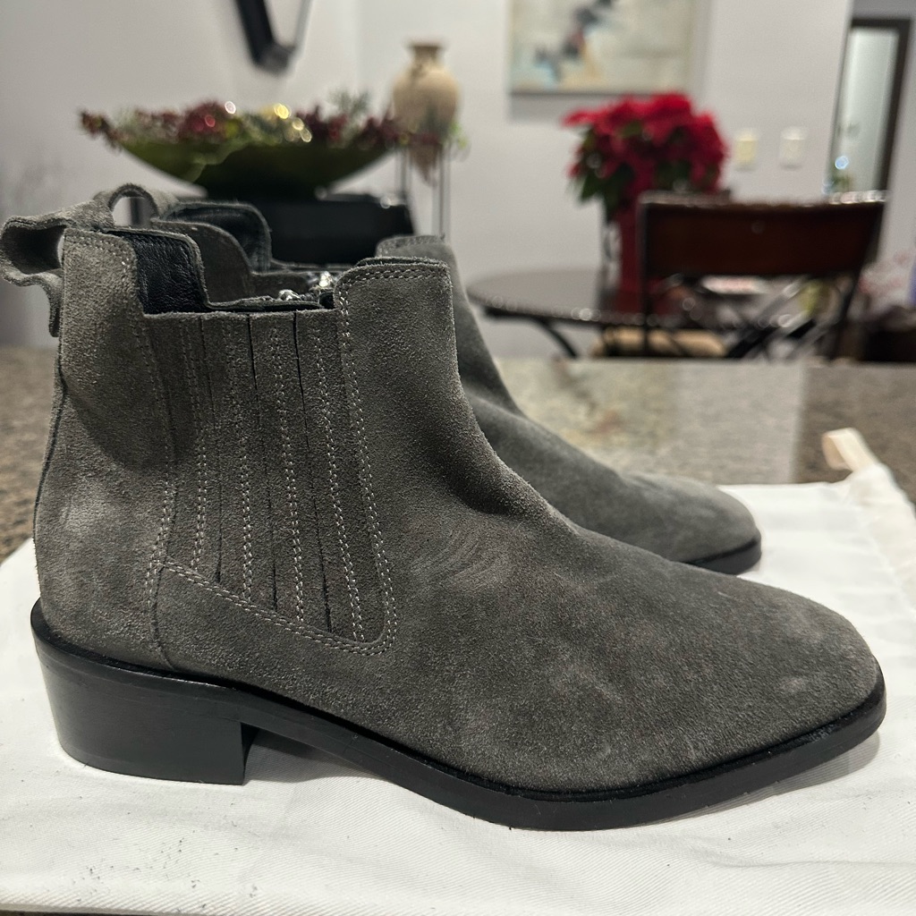 Aquatalia Gray Suede Ankle Boots